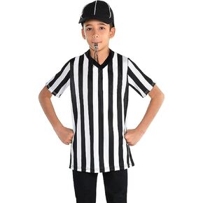 Children Referee Shirt Costume Kids Youth Black and White Stripe Boy Girls Toddler Ref Jersey