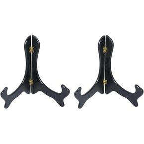 Art Living Black 5 Inch Wood-Like Easels Plate Stand Holder Display Stands Picture Frame Stand-Set of 4