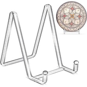 Plate Stands for Display 4.5 Inch Clear Acrylic Square Holder Stand Picture Frame Stand Holder Easel for Book, Decorative Plate, Plaque, Photo, Platter (clear 2 Pack)
