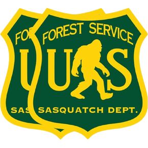 2-Pack US Forest Service Sasquatch Dept Vinyl Sticker Bigfoot Decal - 4 Inches - Bigfoot Stickers for Car Truck SUV Van Window Bumper Wall Laptop Tablet Cup Tumbler and Any Smooth Surface