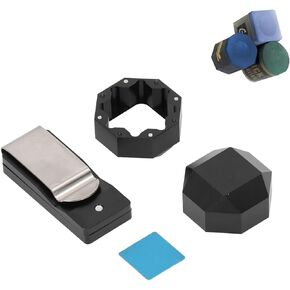 Aluminum Billiard Cue Chalk Holder Clip - Lightweight, Magnetic, Durable Chalk Holder for Easy Access - Ideal for Round, Octagonal and Square Chalk Powder