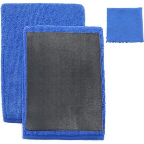 2Pcs Clay Bar Towel, AutoCare Fine Grade Clay Bar Mitt Surface Prep Mitt Finish Clay Bar Mitt Wash Mitt Clay Eraser Mitt for Car Detailing Clay Mitt with Towel(Blue&Black)(Blue&Black)