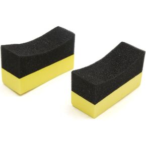 uxcell 2 Pcs U-Shape Tire Waxing Polishing Sponge Pads Tyre Clean Brush for Auto Car