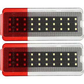 Door Light LED Door Reflector Panel Courtesy Light Warning Light Lamp F81Z-2523820-AA for Ford Excursion 2000-2005 White Red LED Clear Lens 1 Pair