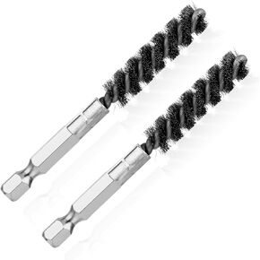2PCS Golf Clubs Head Hosel Brush, Stainless Steel Golf Shaft Ferrules Brush Wire Bore Brush Hex Shank Handle Electric Drill Wire Brush for Deeply Clean Debris Dust Glue in Golf Club Hosel Holes