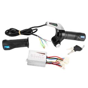 Brushed Controller, 24V 500W Electric Bicycle Scooter E-Bike Motor Brushed Speed Controller Box with Handle Throttle Grip