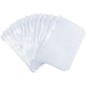 Harphia Mini Binder Pockets A7 6 Holes Binder Zipper Pouch Bag Folders for 6-Ring Notebook Loose Leaf Insert, Waterproof PVC Pouch Document Filing Bags