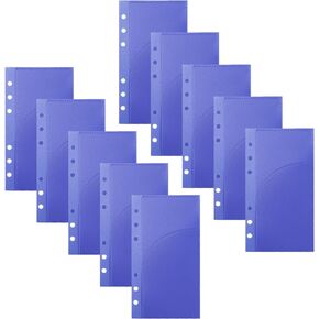2 Sets 6 Tabs Cash Envelope with 2 Pockets, A6 Binder Dividers with Pockets 6 Tabs for Budgeting Binders Organizer (2 Set, 10 Dividers)