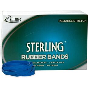 Alliance Rubber 44645 Sterling Rubber Bands Size #64, 1 lb Box Contains Approx. 425 Bands (3 1/2 x 1/4 Inches , Blue)