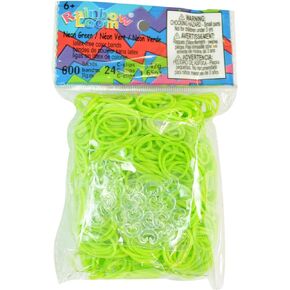 Rainbow Loom Twistz Bandz Rubber Band Refill + C-clips - Neon Green
