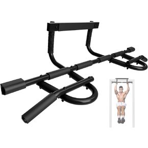 Yes4All Heavy Duty Pull Up Bar for Doorway, Solid 1 Piece Main Bar Construction, Multi Grips Pullup Bar for Home Gym Workout, No Screws Portable Door Frame Horizontal Chin Up Bar