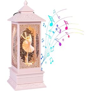 [360° Rotating Ballerina Figurine Music Box Light for Present,Women,Kids,Mom,Daughter,Granddaughter,Christmas&Birthday Present,Battery and USB Operated(11.4"x4.13")-Pink in Kuwait