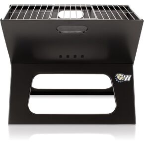 PICNIC TIME NCAA Wingate University Bulldogs X-Grill Portable Grill, Camping Grill, Small Charcoal Grill for Tailgating, (Black)
