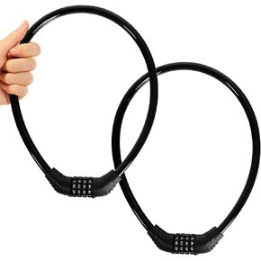 Bike Lock Cable, Bike Accessories, Bike Locks Heavy Duty Anti Theft, Combination Cable Lock for Outdoor Equipment, Black (1Ps, 1Ft, Reset Combo)