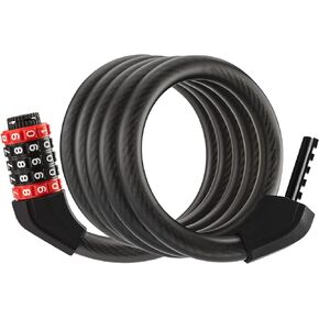 ROCKBROS Specialized Bike Lock Cable, 5 Digit Bike Lock Combination, 70 Inch Bike Wheel Lock, Master Lock Cable for Road Bike, MTB, Motorcycle, Stroller, Ladders, Gates (5.9ft)
