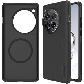 for OnePlus 12 Case, Compatible with MagSafe, [Anti-Fingerprints] Magnetic Ring Phone Protective Cover (Black)