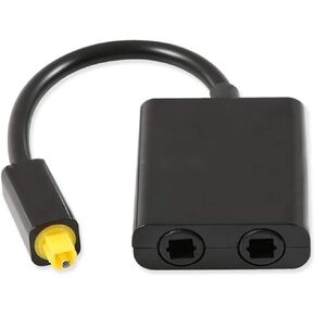 2 in 1 Out Optical Audio Splitter, Digital Optical Fiber Splitter Replacement, Dual Port Audio Cable Adapter