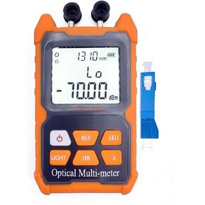 Elfcam® - Optical Multimeter E-200, Optical Power Meter with VFL (Visual Fault Location) for FTTH, Delivery with The Adapter SC Male to LC Female