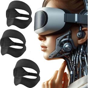 VR Mask Cover, Eye Face Cover Breathable Sweat Band for Meta/Oculus Quest 3 Quest2, Vision Pro Headset, Quest Pro, PSVR2 and Virtual Reality Game. (Black 3 Packs)