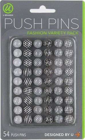 U Brands Fashion Steel Push Pins, Black White and Gray Fashion Colors, 20-Count in Saudi Arabia