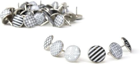 U Brands Fashion Steel Push Pins, Black White and Gray Fashion Colors, 20-Count in Saudi Arabia