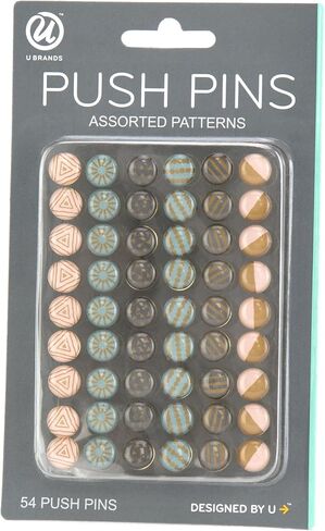 U Brands Fashion Steel Push Pins, Black White and Gray Fashion Colors, 20-Count in Saudi Arabia