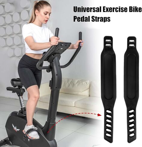 أحزمة دواسة الدراجة الرياضية، زوج واحد من حزام الدواسة العالمي بطول قابل للتعديل، أجزاء دراجة مطاطية مضادة للانزلاق للدورة الثابتة في المنزل أو صالة الألعاب الرياضية in Kuwait