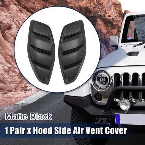X AUTOHAUX Pair Hood Side Air Vent Cover Bezels Trim Matte Black for Jeep Wrangler JK 10th Anniversary Edition in Saudi Arabia