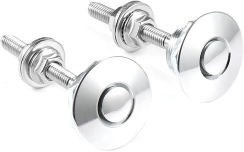 دبابيس غطاء محرك السيارة السريع من الألومنيوم بقطر 1.25 بوصة، قفل سريع الفك، زر ضغط، غطاء محرك السيارة سريع التحرير، دبابيس قفل، مجموعة قطعتين، فضي in Kuwait