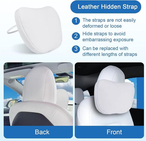 1 Pack Car Headrest Neck Pillow Fits for Tesla Model 3 Model Y Model S Model X Accessories,Car Seat Pillow Head Neck Rest Cushion(Black) in Saudi Arabia