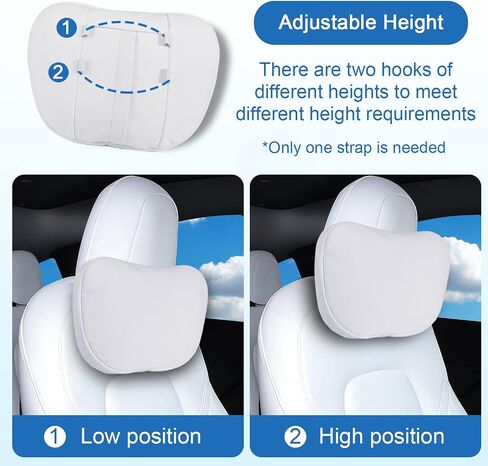 1 Pack Car Headrest Neck Pillow Fits for Tesla Model 3 Model Y Model S Model X Accessories,Car Seat Pillow Head Neck Rest Cushion(Black) in Saudi Arabia