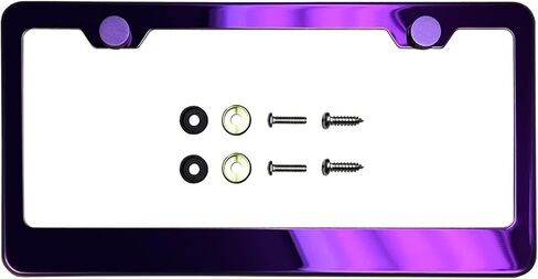 License Plate Frame Solar Orange Powder Coated Universal Fit Aluminum Screw On Cap Cover, T304 Stainless Steel, Rust Proof Weather Proof Stainless Steel Screws (Qty: 1 Frame) in Saudi Arabia