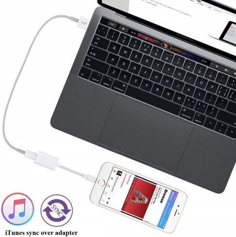 esbeecables [MFi Certified iPhone Adapter & Splitter, 2 in 1 Dual Lightning Headphone Jack Aux Audio & Charge Adapter Dongle for iPhone 14 13 12 11 XS XR, Support Call + Charge + Sync + Music Control in Saudi Arabia