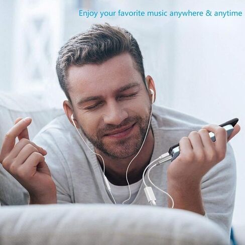 esbeecables [MFi Certified iPhone Adapter & Splitter, 2 in 1 Dual Lightning Headphone Jack Aux Audio & Charge Adapter Dongle for iPhone 14 13 12 11 XS XR, Support Call + Charge + Sync + Music Control in Saudi Arabia