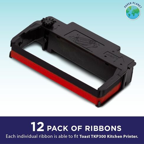 Red and Black Ink Printer Ribbons for Toast TKP300 Kitchen Printer by Paper Planet | Compatible with TKP300 SNBC BTP-M300 | 12 Ink Ribbons in Saudi Arabia
