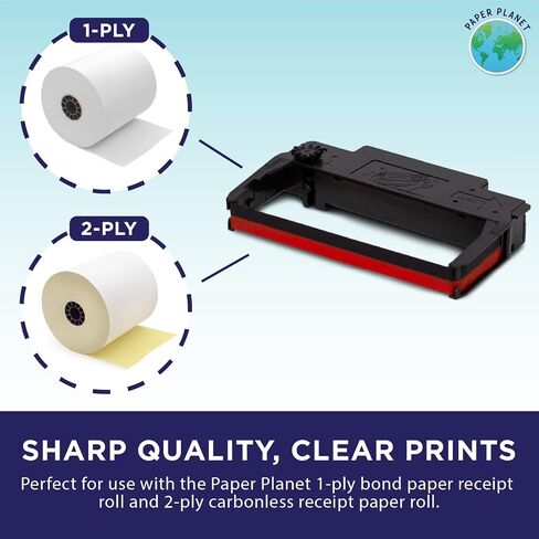 Red and Black Ink Printer Ribbons for Toast TKP300 Kitchen Printer by Paper Planet | Compatible with TKP300 SNBC BTP-M300 | 12 Ink Ribbons in Saudi Arabia