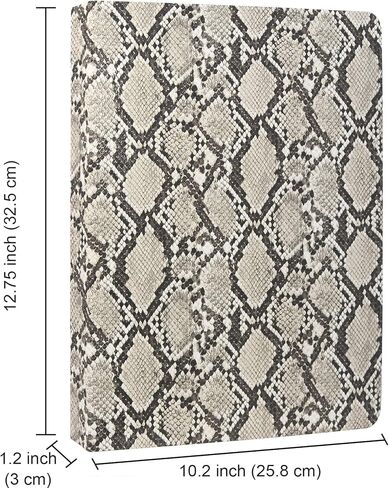 مجلد ملفات Padfolio Ring Binder مع حافظة قابلة للإزالة، حافظة منظمة من جلد البولي يوريثان بملمس الثعبان مع حافظة ثلاثية الحلقات (أبيض) in Saudi Arabia