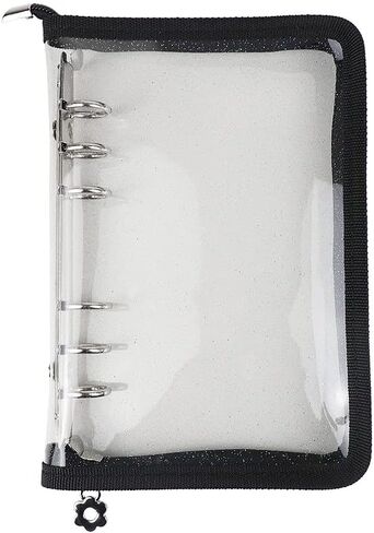 A6 Binder Cover Refillable 6 Ring Notebook Binder Clear Soft PVC Zipper Binders Folder for 6 Hole Filler Paper Personal File Organizer Planner(Black Zipper Closure) in Kuwait
