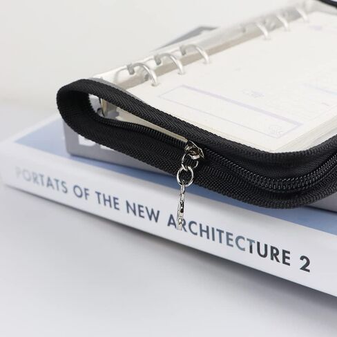 A6 Binder Cover Refillable 6 Ring Notebook Binder Clear Soft PVC Zipper Binders Folder for 6 Hole Filler Paper Personal File Organizer Planner(Black Zipper Closure) in Kuwait