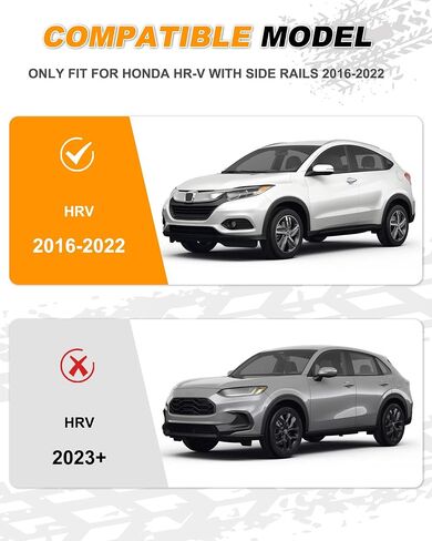 رف سقف Snailfly قضبان متقاطعة مناسبة لـ 2016-2022 Honda Vezel HRV HR-V رف أمتعة أسود قابل للقفل in Saudi Arabia