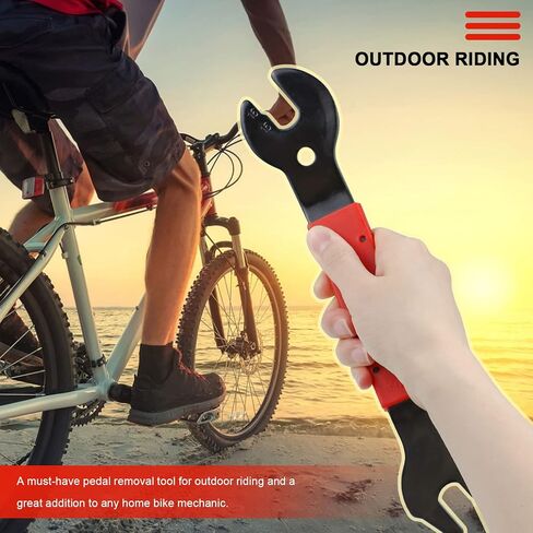 15/16/17mm Double Sided Bike Pedal Wrench, Bike Spanner Pedal Repair Crank Arm for Bike Repair and Maintenance in Kuwait