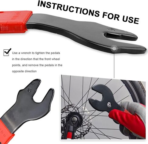 15/16/17mm Double Sided Bike Pedal Wrench, Bike Spanner Pedal Repair Crank Arm for Bike Repair and Maintenance in Kuwait