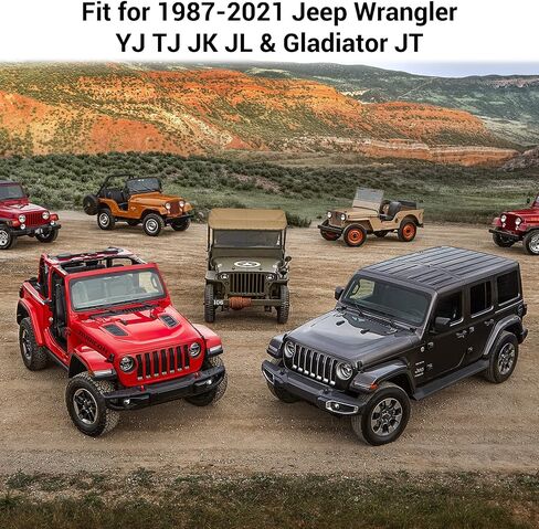 JeCar 2 x Roll Bar Grab مقابض Paracord Grip مقابض لـ 1955-2022 Jeep Wrangler YJ TJ JK JKU JL JLU & Gladiator JT، أسود وأرجواني، العلم الأمريكي in Kuwait