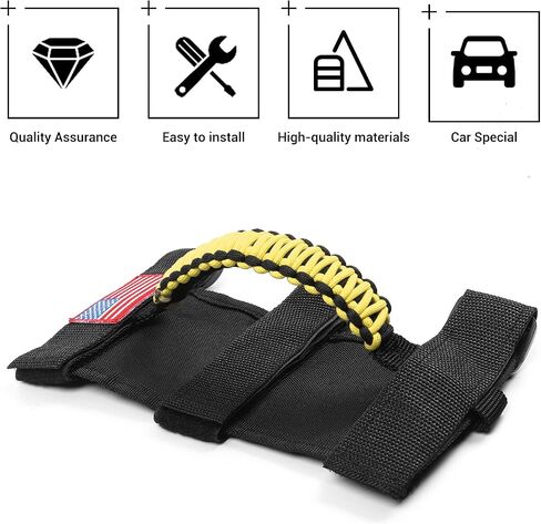 JeCar 2 x Roll Bar Grab مقابض Paracord Grip مقابض لـ 1955-2022 Jeep Wrangler YJ TJ JK JKU JL JLU & Gladiator JT، أسود وأرجواني، العلم الأمريكي in Kuwait