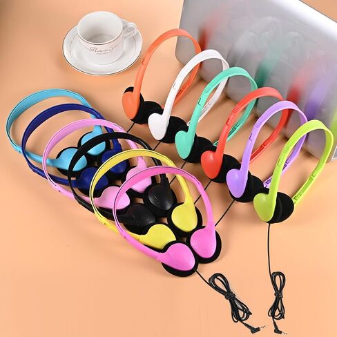 Classroom Headphones Bulk 30 Pack for School Kids,Wholesale Durable Earphones Class Set of Headphones for Students Children Toddler Teens and Adult Multi Color in Kuwait