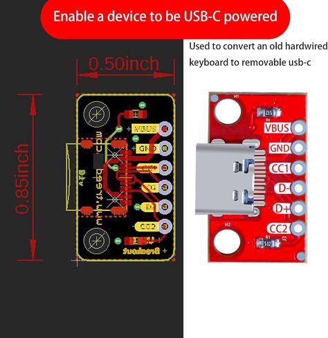 USB نوع-C لوحة القطع المسلسل الأساسية اندلاع موصل سالب نوع PCB محول المجلس (5 قطعة) in Saudi Arabia