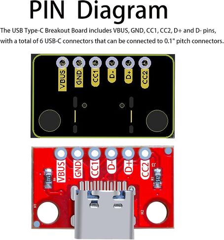 USB نوع-C لوحة القطع المسلسل الأساسية اندلاع موصل سالب نوع PCB محول المجلس (5 قطعة) in Saudi Arabia
