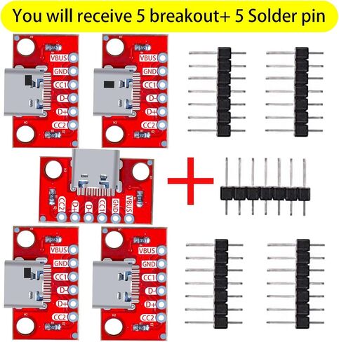 USB نوع-C لوحة القطع المسلسل الأساسية اندلاع موصل سالب نوع PCB محول المجلس (5 قطعة) in Saudi Arabia