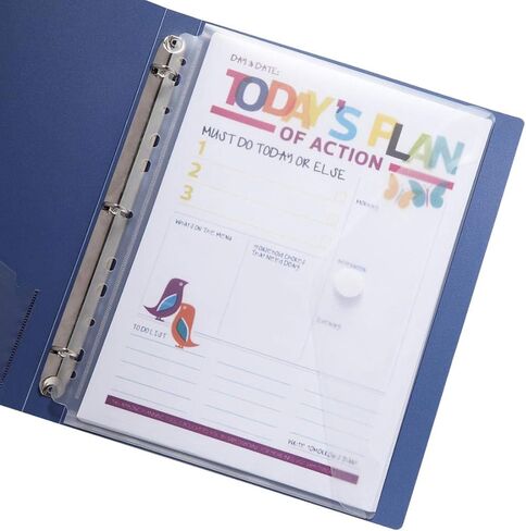 جيوب LaOficina ذات 11 فتحة من البوليستر الشفاف مع حجم حرف إغلاق بخطاف وحلقة، 10 في كل عبوة in Kuwait