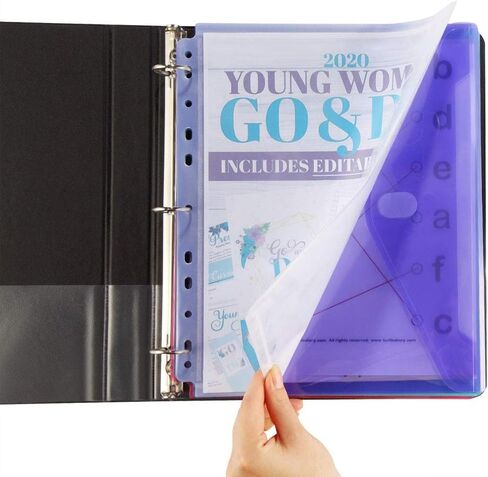 جيوب LaOficina ذات 11 فتحة من البوليستر الشفاف مع حجم حرف إغلاق بخطاف وحلقة، 10 في كل عبوة in Kuwait